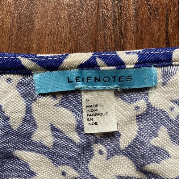 Anthropologie Brand Leifnotes bird blue white dress size small - Picture 7 of 9